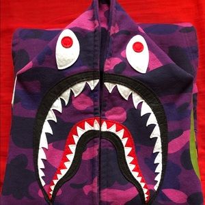 Purple Bape Shark Hoodie